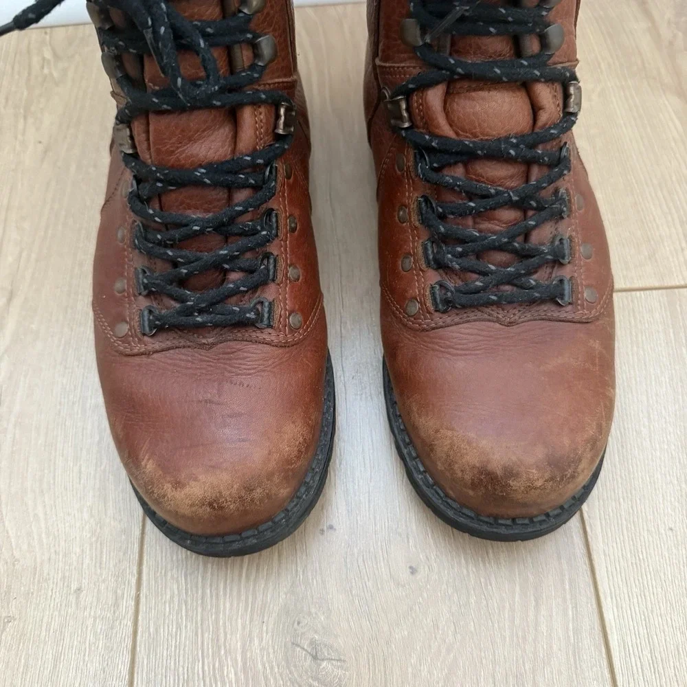 Kunzli Safari Plus Brown‎ Leather Hiking Work Boots Mens Size 8 EU 42 *read